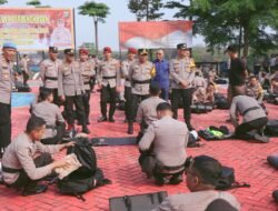 Polres Pesawaran Siap Kawal PSU Aman, Damai, dan Sejuk, Kapolres Pimpin Apel Gelar Perlengkapan