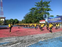 Tingkatkan Kebugaran dan Kekompakan Personil, Polres Pesawaran Gelar Olahraga Rutin Pagi Hari