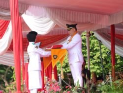 HUT RI ke-80, Kapolres Pesawaran Bersama Forkopimda Ikuti Upacara Pengibaran Merah Putih