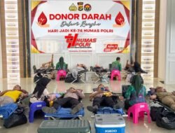 Sambut Hari Jadi Humas Polri ke-74, Polres Pesawaran Gelar Donor Darah Serentak sebagai Wujud Kepedulian Sosial
