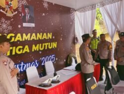Kapolres Pesawaran Pantau Kesiapan Pos Pengamanan Simpang Tiga Mutun Menjelang Operasi Lilin Krakatau 2025