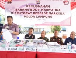 Polda Lampung Musnahkan Barang Bukti Narkoba dari Tujuh Kasus, Selamatkan 216 Ribu Jiwa