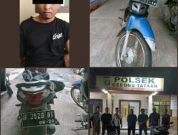 Gasak Motor di Halaman Masjid Saat Salat Subuh, Pelaku Curat Diringkus Tekab 308 Polsek Gedong Tataan Bersama Warga