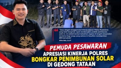 PEMUDA PESAWARAN, APRESIASI KINERJA POLRES PESAWARAN BONGKAR PENIMBUNAN SOLAR DI GEDONG TATAAN